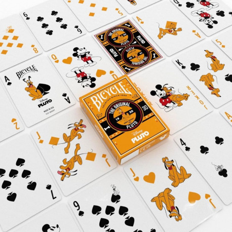 Playing Cards - Bicycle Disney Classic Pluto 52 Cards And 2 Jokers, 63.5 × 88.9 mm, Multicolor