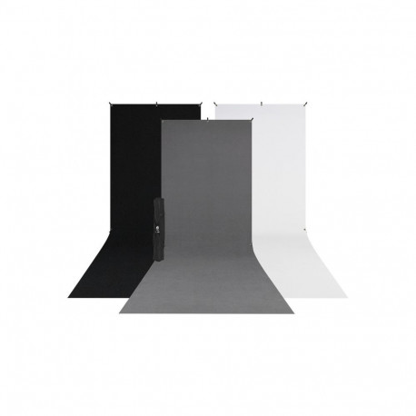 Photography Backdrop Kit - Westcott X Drop 3 Pack Sweep Backdrop 5' x 12' White/Black/Grey