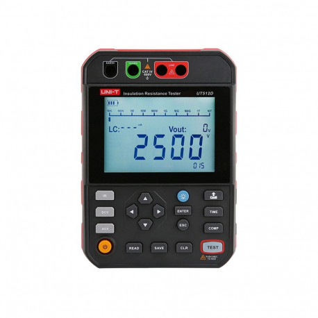 Testing Equipment - Uni-T UT512D High-Voltage Insulation Resistance Tester 1 TΩ 2500V Black