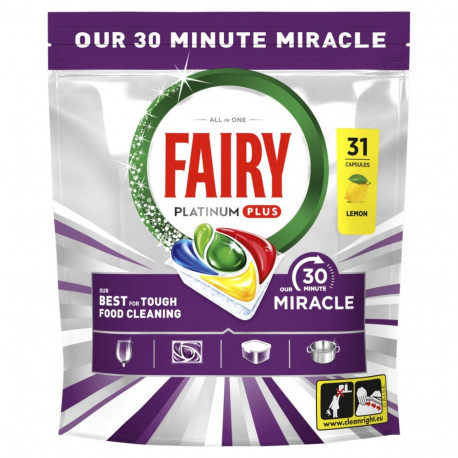 Nõudepesumasina kapslid  FAIRY Platinum+ Lemon Miracle, 31 tk