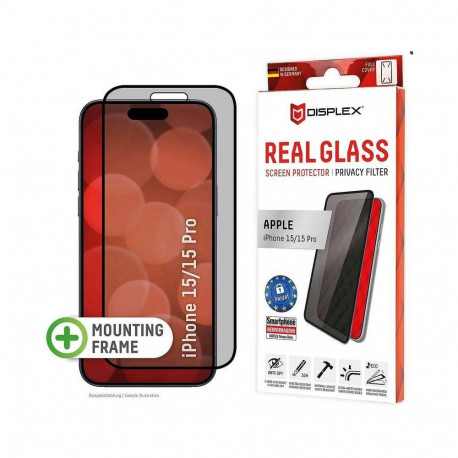 DISPLEX Real 3D screen privacy protector for Apple iPhone 15/15 Pro