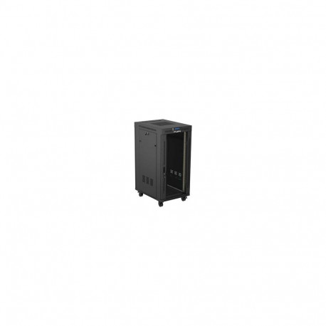 LANBERG Rack Cabinet 19inch Free-Standing 24U/600X800 FLAT PACK With Glass Door LCD black V2
