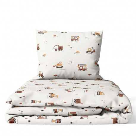 Ankras 2pcs bedding set 35/100 40/60 beige construction machines