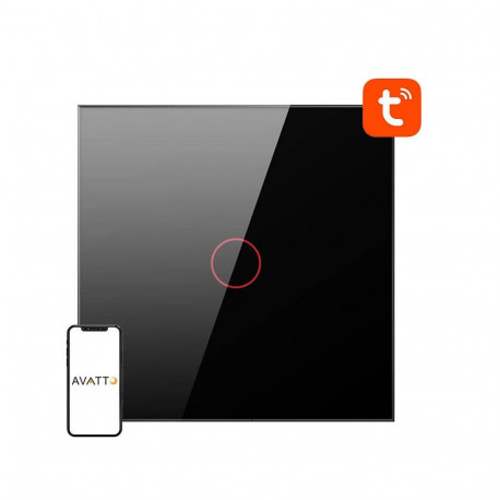 Smart Light Switch WiFi Avatto TS02-EU-B1 1 Way TUYA (black)