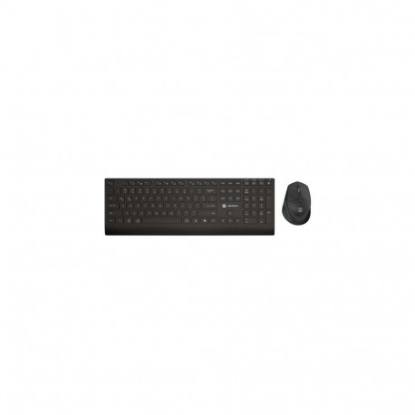 Keyboard and Mouse Set - Natec Stingray 2 Wireless QWERTY Keyboard, 9-Button Mouse, Black