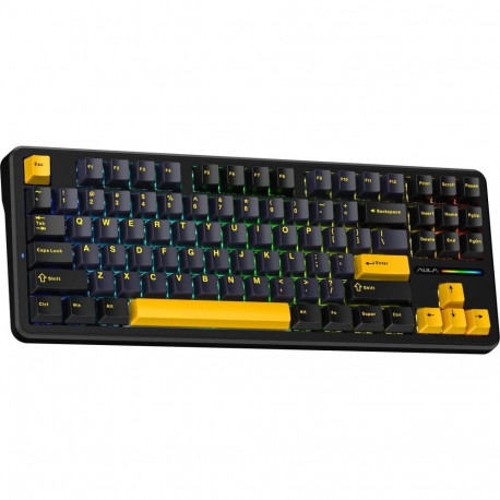 Keyboard - AULA Gasket F87 Thunder 87 Keys RGB Wireless USB Black GrayWood