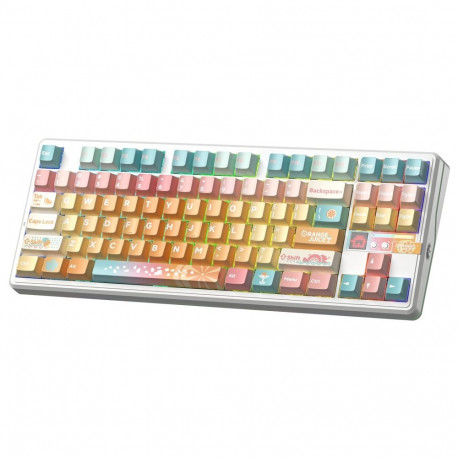 Mechanical Gaming Keyboard - AULA Gasket F87 Pro V2 87 Keys RGB Wireless 10,000 mAh Orange Soda