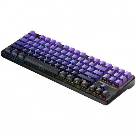 Gaming Keyboard - AULA Gasket F87 Pro 87 Keys RGB Wireless 4000 mAh Black Purple GrayWood