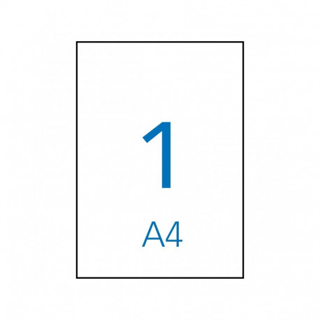 Etikett iseliimuv APLI 210x297mm, eemaldatav, A4, 100l/pk, Ref.03060