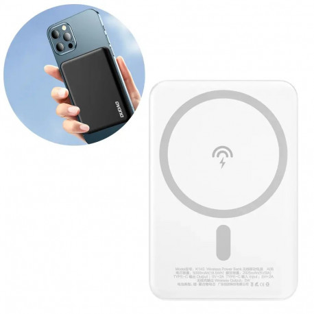 Dudao K14S external battery (powerbank) | 5000 mAh | 10W | USB-C, Micro USB, MagSafe | white