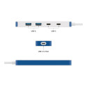 "D TARGUS HyperDrive Flex 4 Port USB-C Hub Blue"