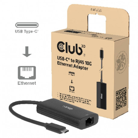 "Club3D Adapter USB-C > RJ45 10Gbps St/Bu retail"