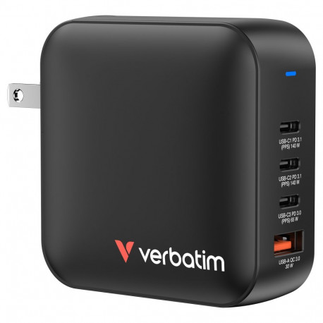 "Verbatim Mini GaN Ladegert 165W 4 Port US/EU/UK ADP"