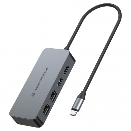 "CONCEPTRONIC Adapter USB-C->2xGbE+2xUSB-A3.2 5Gbs 0.30m gr"