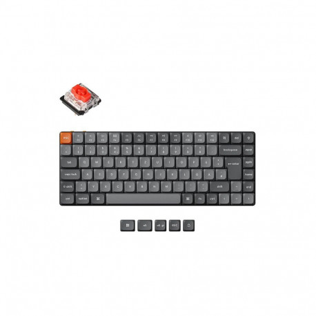 "Keychron K3 Max (grau/orange, DE-Layout, Gateron Low Profile 2.0 Mechanical Red, Hot-Swap, Aluminiu
