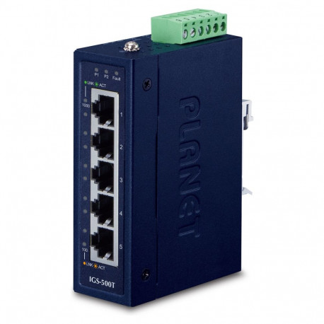 Planet ethernet-lüliti IGS-500T kompaktne tööstuslik 5-Port 10/100/1000T