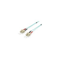 Equip fiiberoptiline patchkaabel SC->SC 2.00m multimode duplex OM3 polükott, turkoos