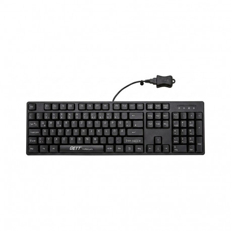 GETT klaviatuur GCQ CleanType Easy Basic plastkorpusega IP68 numbriplokiga 105-klahviga USB US-klahv