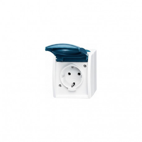 Busch-Jaeger pistikupesa ocean BJ 20EWN-53 IP44, hall/siniroheline