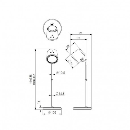 laualamp LED-taskulamp BL-1005 valge