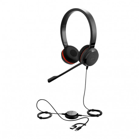 JABRA Evolve 20 SE, Stereo MS, USB C/A adapter, Leather