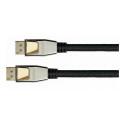 Python DisplayPort 2.0 kaabel nailonkattega 0,5m, must