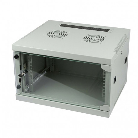 "ALLNET Netzwerkschrank 19"" 6HE 1-teilig T594/B541mm Lichtgrau SMQ-Serie"