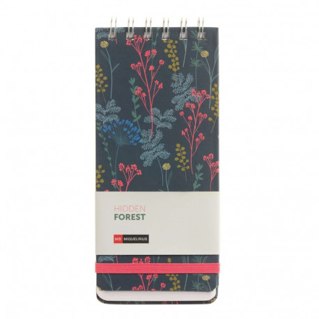 Märkmik 87X190mm spiraal HIDDEN FOREST jooneline sisu, 80 lehte Miquelrius