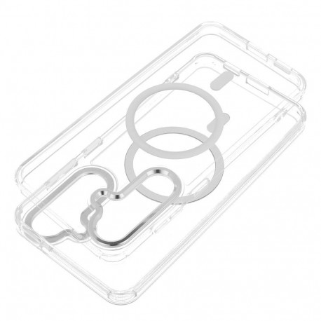 Case for Samsung A27 Frame Clear Hybrid Mag Cover compatible with MagSafe transparent