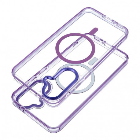 Case for Samsung A27 Frame Clear Hybrid Mag Cover compatible with MagSafe purple