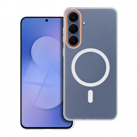 Case for Samsung A27 Go Orange compatible with MagSafe transparent