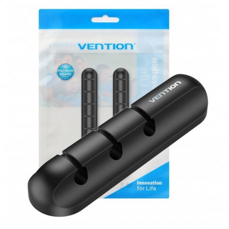 Cable Organizer - Vention 5-Port Cable Organizer 2 pcs Silicone Black