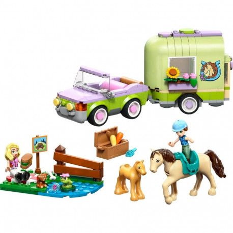 Toy Set - LEGO Friends 42695 Horse And Baby Foal Trailer 279 Pieces, 2 Minifigures, Ages 7+, Multico