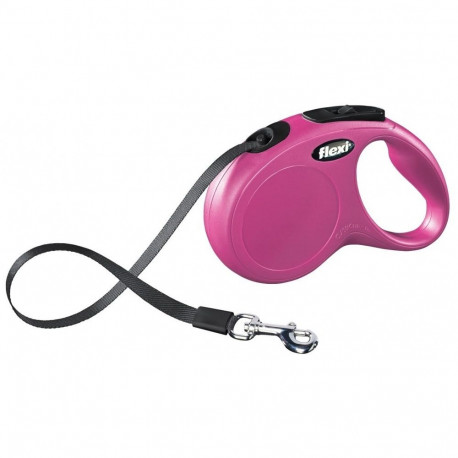 Pet Leash - Flexi New CLASSIC 5m Retractable Lead (flexi, 5m, for dogs 5-10kg, Pink)