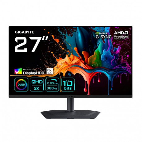 Monitor - GIGABYTE MO27Q3 27" QHD 360Hz 0.03ms G-Sync FreeSync Black