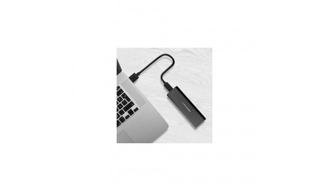 SSD Enclosure - Qoltec 50312 M.2 USB Type-C Black