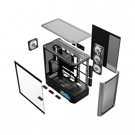 Computer Case - MODECOM Volcano AQ400 ARGB Midi Tower ATX Black