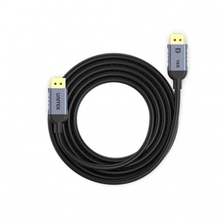 Display Cable - UNITEK C1626GY01-2M DisplayPort 2.1 HDR Black/Grey