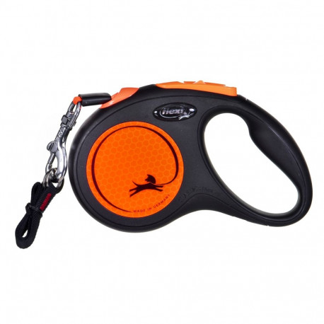 Pet Leash - flexi New Neon S 5m for dogs up to 15kg Orange