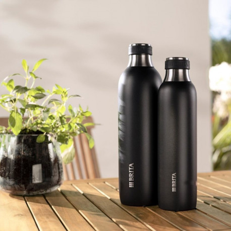 Bottle for Saturator - Brita sodaTRIO 1L Stainless Steel Dishwasher Safe Black