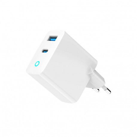 Charger - Gembird TA-UC-PDQC65L 65W USB PD & QC 3.0 Dual Port White