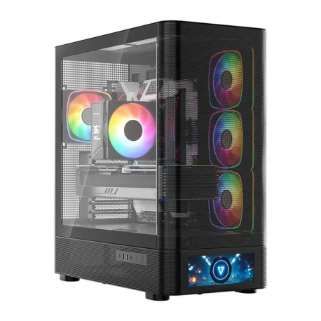 Computer Case - MODECOM Volcano AQ500 ARGB Midi ATX, micro ATX, Mini-ITX Black