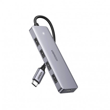 Adapter - Ugreen Hub 4-in-1 USB-C to 4× USB 3.0 5 Gb/s Grey