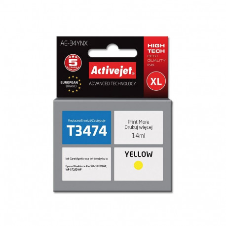 Ink Cartridge - Activejet Ae-34ynx Yellow