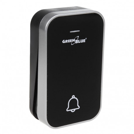 Wireless Doorbell - GreenBlue GB157 Kinetic Battery-free, 200m Range, 38 Melodies, IP44 Black