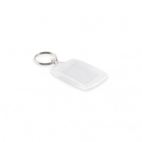 Klassikaline akrüülist võtmehoidja paberist sisuga. Sisemõõdud – 4,1 × 2,7 cm.