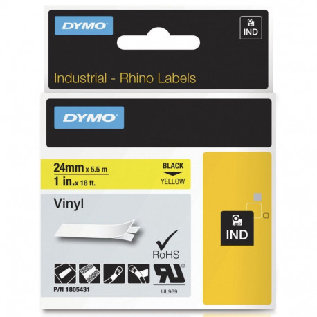 Rhino vinüüllint 1805431 24mm, must kollasel taustal