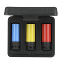 Red Kraftschrauber-Steckschlüssel-Satz 1/2", 3-teilig (rot/schwarz, SW 17mm - 21mm, für Alufelg