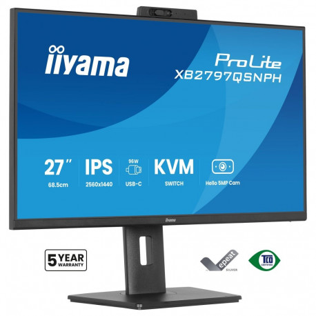 "68,5cm/27"" (2560x1440) iiyama ProLite XB2797QSNPH-B1 16:9 QHD IPS 1ms 75Hz HDMI DisplayPort USB-C 