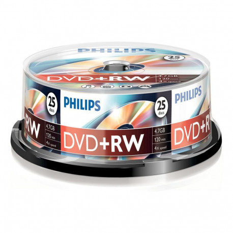 Philips DVD+RW plaadid 4,7GB 4x SP 1x25